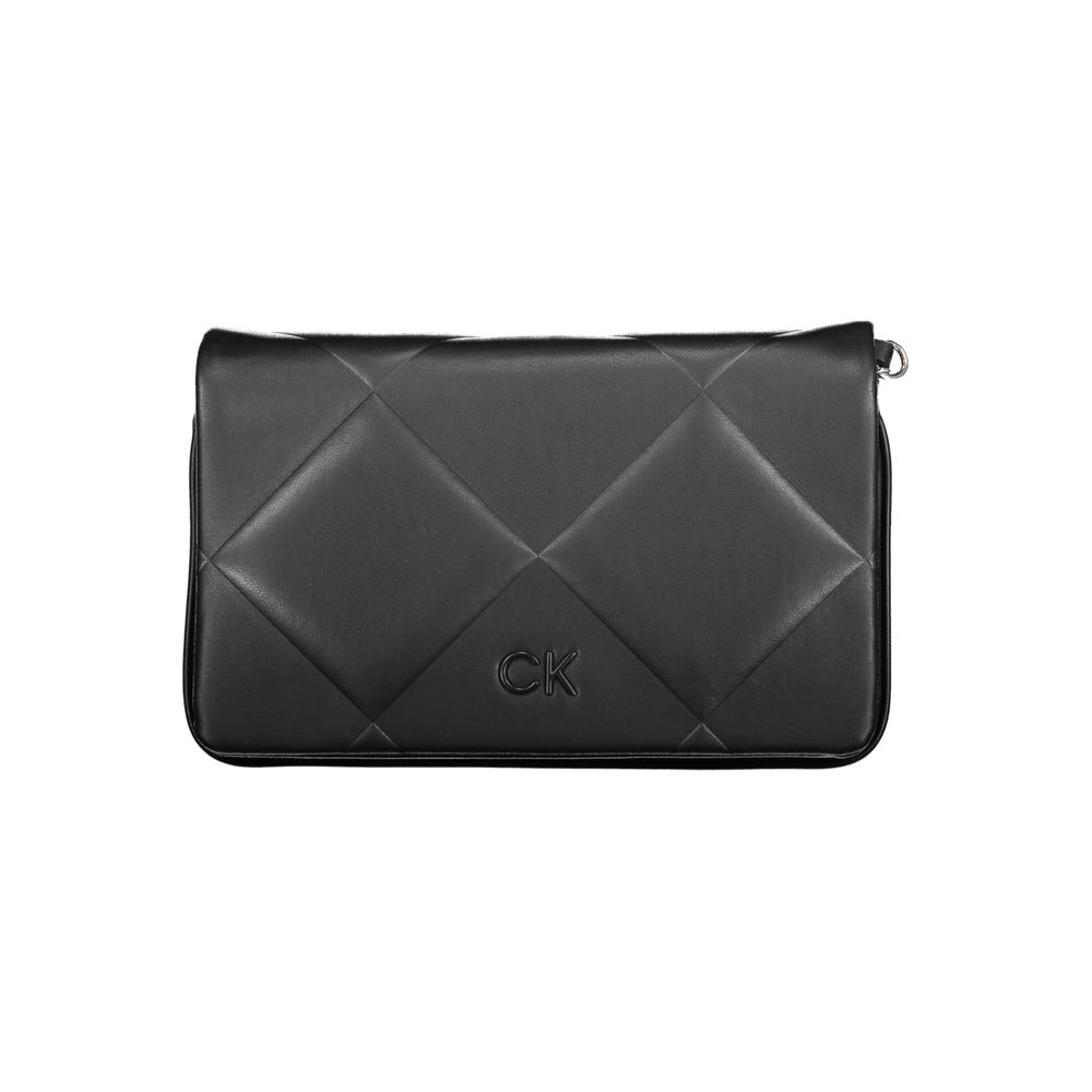 Quilted Shoulder Handbag by Calvin Klein for women in polyester faux leather black presents a ornamental silhouette, showcasing a secure snap, ample built-in-compartments & cardholder, and versatile shoulder-strap & adjustable-strap for a ornamental finish.