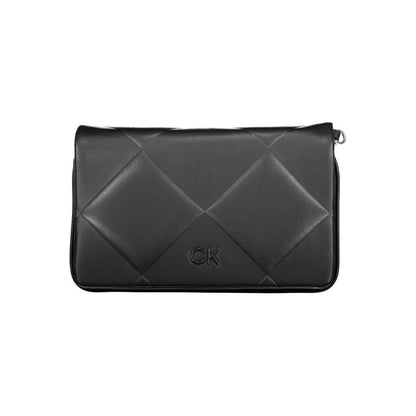 Quilted Shoulder Handbag by Calvin Klein for women in polyester faux leather black presents a ornamental silhouette, showcasing a secure snap, ample built-in-compartments & cardholder, and versatile shoulder-strap & adjustable-strap for a ornamental finish.