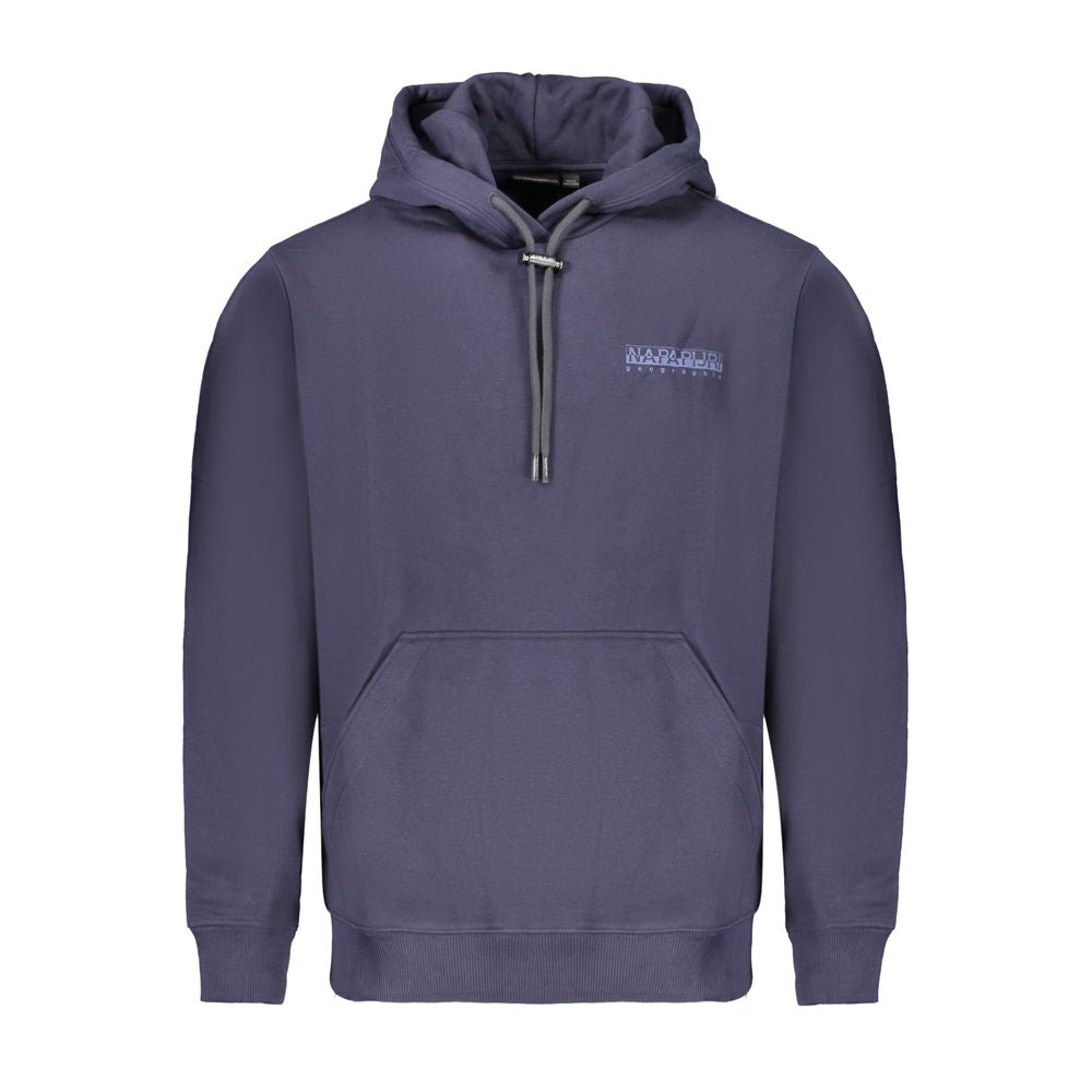 Hooded Sweatshirt Hoodie by Napapijri for men in cotton blue & print features an dramatic silhouette, showcasing a sophisticated hooded neckline and dramatic long-sleeve for a refined, modern aesthetic.
