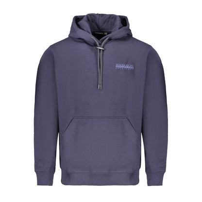 Hooded Sweatshirt Hoodie by Napapijri for men in cotton blue & print features an dramatic silhouette, showcasing a sophisticated hooded neckline and dramatic long-sleeve for a refined, modern aesthetic.