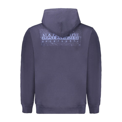 Hooded Sweatshirt Hoodie by Napapijri for men in cotton blue & print showcases a city-ready silhouette, artfully detailed with a signature and for a city-ready finish.