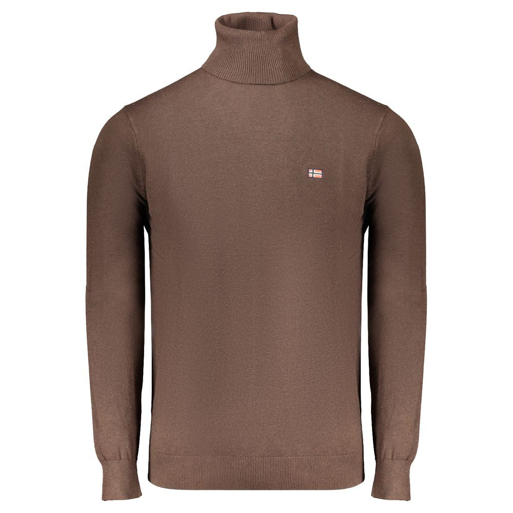 This Sweater by Norway 1963 for men in polyester brown presents a understated silhouette, featuring a sophisticated turtle neckline and for a understated finish.