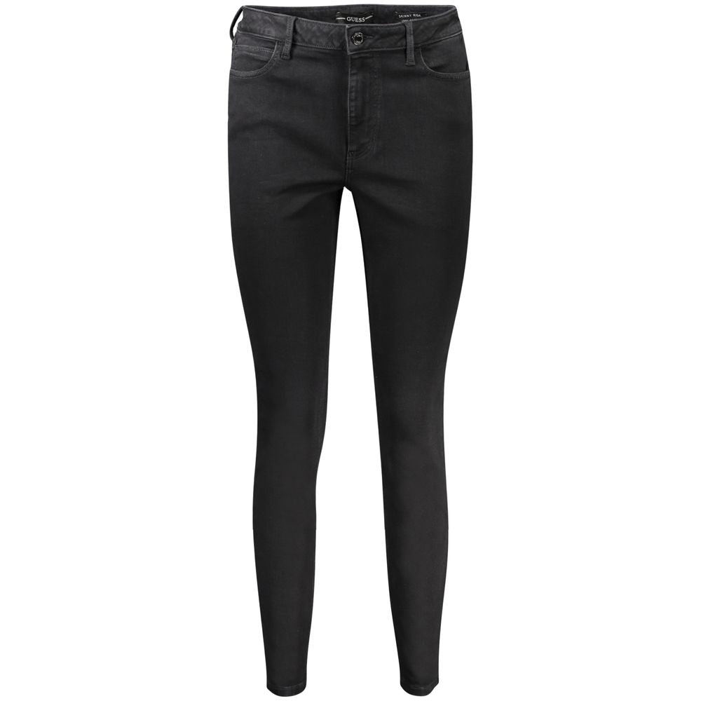Jeans by Guess Jeans for women in cotton black presents a tailored silhouette, showcasing a tailored skinny and long cut with a refined for a truly tailored aesthetic.