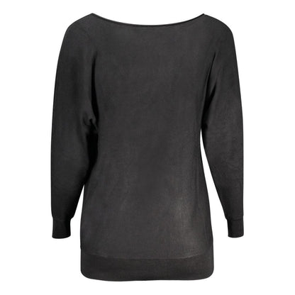 Sweater by Guess Jeans for women in viscose black showcases a downtown chic silhouette, artfully finished with a downtown chic and for a sophisticated, high-end look.