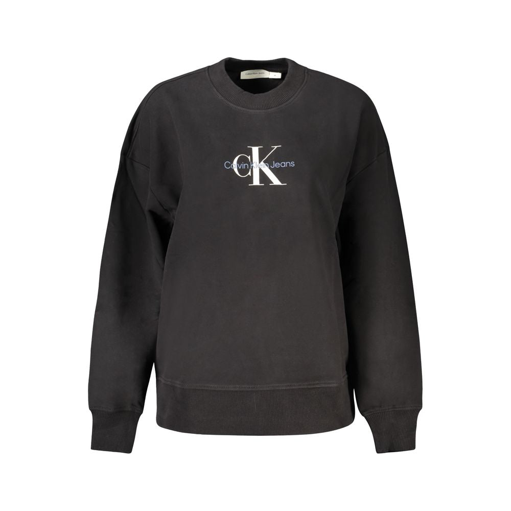 Sweatshirt by Calvin Klein for women in cotton black presents a smart casual silhouette, featuring a smart casual and for a sophisticated look.