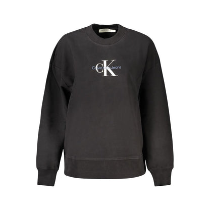 Sweatshirt by Calvin Klein for women in cotton black presents a smart casual silhouette, featuring a smart casual and for a sophisticated look.