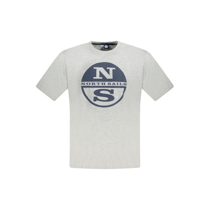 T-Shirt by North Sails for men in cotton gray, signature & print showcases a unassuming silhouette, artfully detailed with a refined and unassuming short-sleeve for a sophisticated, contemporary look.