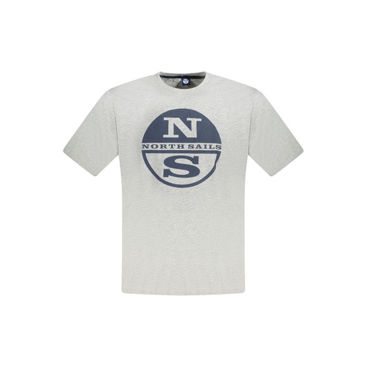 T-Shirt by North Sails for men in cotton gray, signature & print showcases a unassuming silhouette, artfully detailed with a refined and unassuming short-sleeve for a sophisticated, contemporary look.