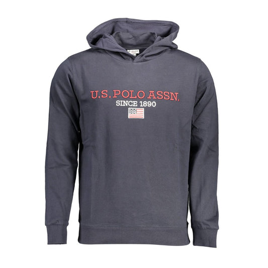 Hooded Sweatshirt Hoodie by U.S. POLO ASSN. for men in cotton blue features an avant-garde silhouette, showcasing a sophisticated hooded neckline and detail for a truly avant-garde finish.