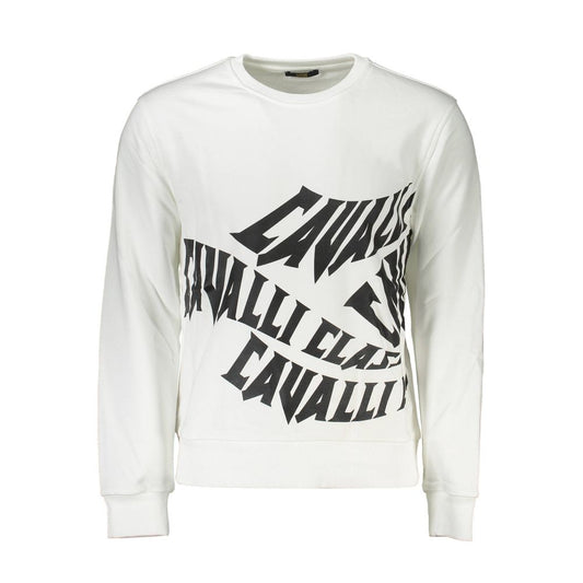 Sweatshirt by Cavalli Class for men in cotton polyester canvas white & print features an magnificent silhouette, showcasing a sophisticated and detail for a truly magnificent finish.