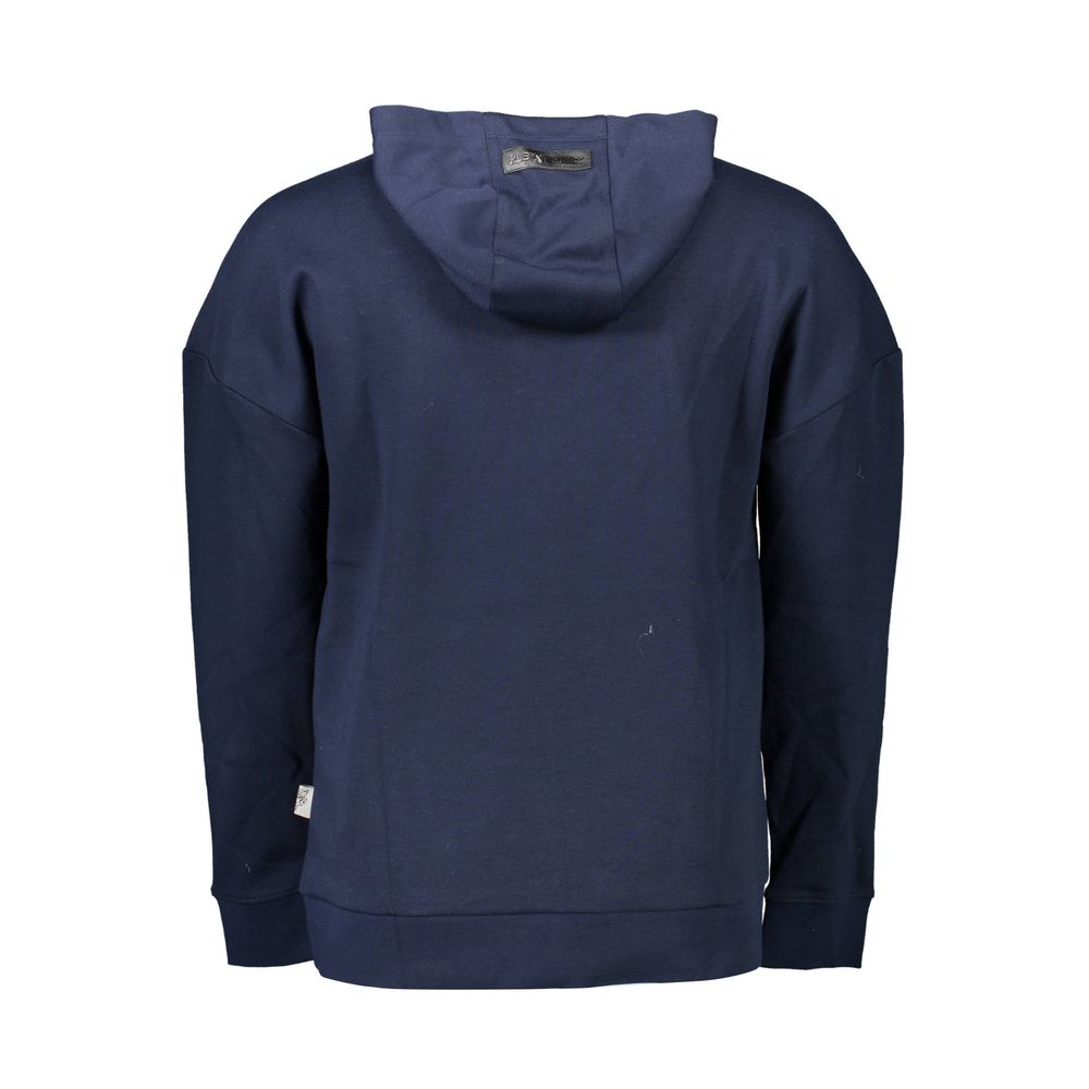 Hooded Sweatshirt Hoodie by Plein Sport for men in cotton polyester blue features an avant-garde silhouette, showcasing a sophisticated and detail for a truly avant-garde finish.