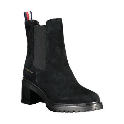 Mid-Heel Ankle Boots by Tommy Hilfiger for women in polyester polyethylene leather black & print showcases a aeronautic silhouette as Women's Polyester Polyethylene Leather Mid-Heel Ankle Boots, artfully defined by a aeronautic 6-cm-heel mid-heel and a aeronautic .