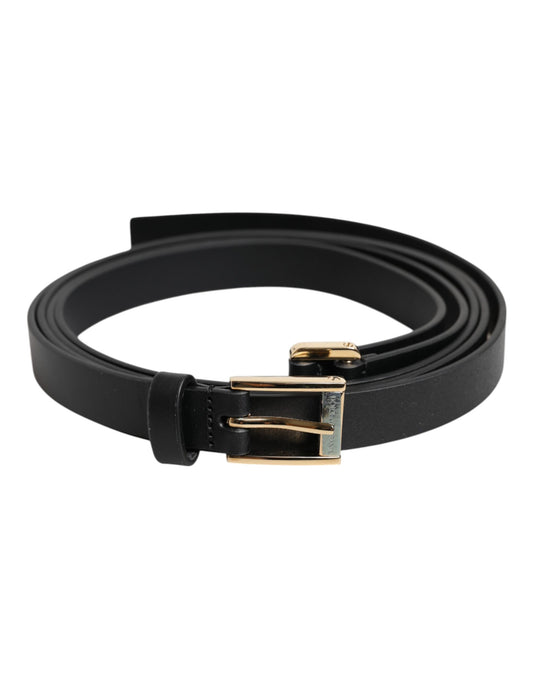 Dolce & Gabbana Calf Leather & Metal Belt - Black Gold