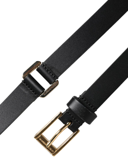 Dolce & Gabbana Calf Leather & Metal Belt - Black Gold