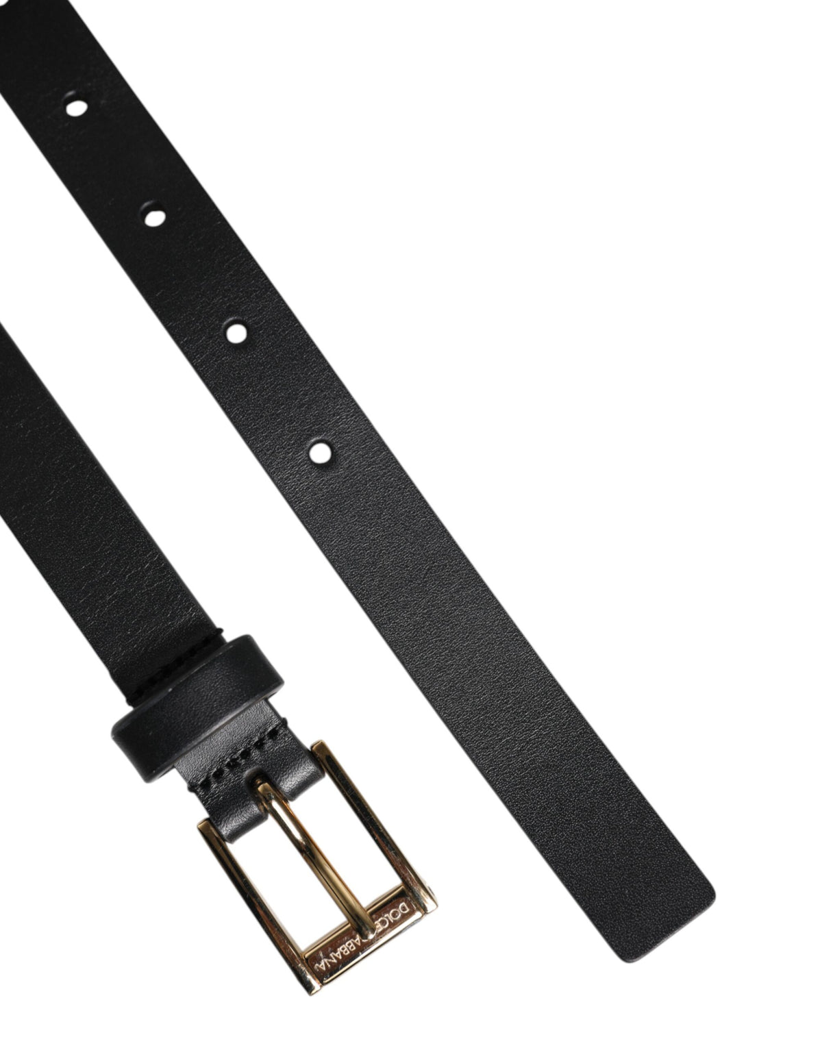 Dolce & Gabbana Calf Leather & Metal Belt - Black Gold