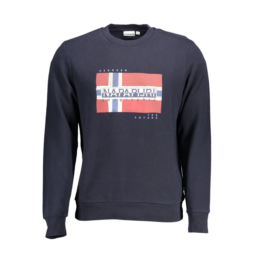 Sweatshirt Sweater by Napapijri for men in cotton blue showcases an masterful silhouette, artfully detailed with a masterful round neckline and for a sophisticated, premium finish.