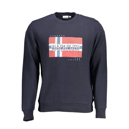 Sweatshirt Sweater by Napapijri for men in cotton blue showcases an masterful silhouette, artfully detailed with a masterful round neckline and for a sophisticated, premium finish.