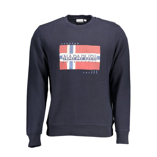 Sweatshirt Sweater by Napapijri for men in cotton blue showcases an masterful silhouette, artfully detailed with a masterful round neckline and for a sophisticated, premium finish.