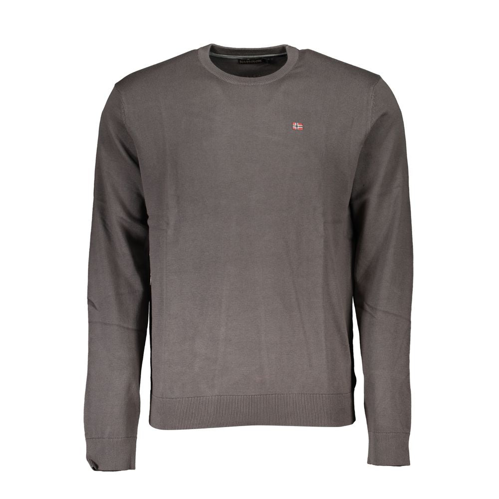 Sweater by Napapijri for men in cotton gray showcases a downtown chic silhouette, artfully finished with a downtown chic crew neckline and for a sophisticated, high-end look.