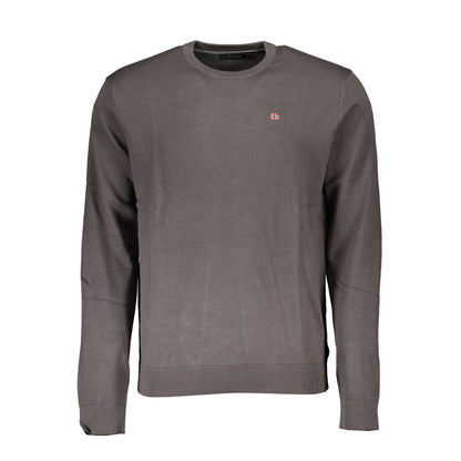 Sweater by Napapijri for men in cotton gray showcases a downtown chic silhouette, artfully finished with a downtown chic crew neckline and for a sophisticated, high-end look.