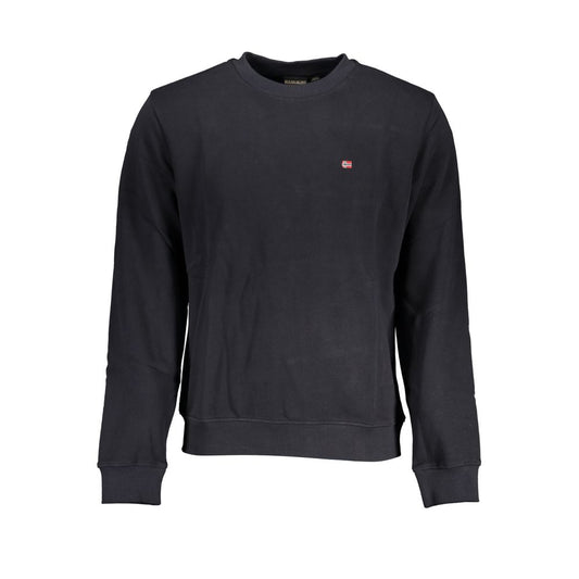 Sweatshirt by Napapijri for men in stretch cotton black presents a smart casual silhouette, featuring a smart casual crew neckline and for a sophisticated look.