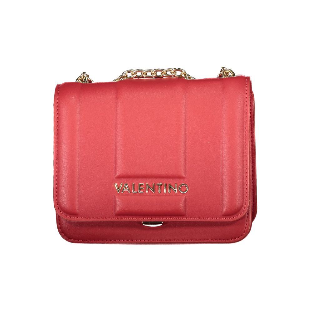 Shoulder Handbag by Mario Valentino for women in polyethylene red features a signature silhouette, showcasing a secure snap and signature with versatile shoulder-strap for a sophisticated look.