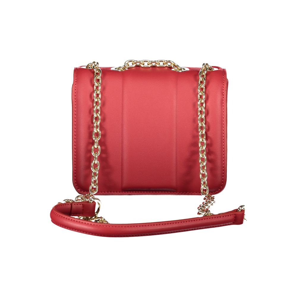 Shoulder Handbag by Mario Valentino for women in polyethylene red presents a ornamental silhouette, showcasing a secure snap, ample , and versatile shoulder-strap for a ornamental finish.