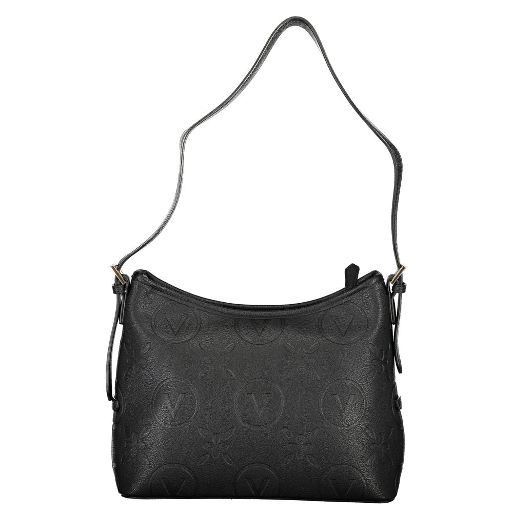 Shoulder Handbag by Mario Valentino for women in polyethylene black features a signature silhouette, showcasing a secure zipper and signature internal-pockets with versatile shoulder-strap & adjustable-strap for a sophisticated look.