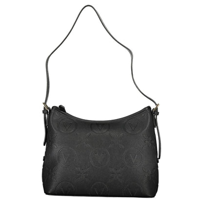 This Shoulder Handbag by Mario Valentino for women in polyethylene and black presents a sculptural silhouette featuring a secure zipper, ample internal-pockets, and versatile shoulder-strap & adjustable-strap for a sculptural finish.