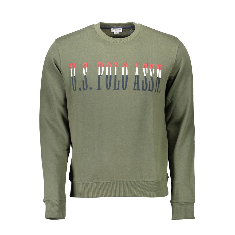 Sweatshirt by U.S. POLO ASSN. for men in cotton green & print showcases a slouchy chic silhouette, artfully detailed with a slouchy chic crew neckline and for a slouchy chic finish.