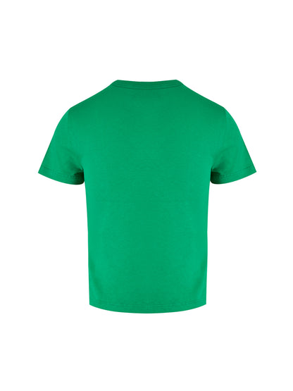 T-Shirt by Gucci for women in cotton green showcases a unassuming silhouette, artfully detailed with a refined round neckline and unassuming short-sleeve for a sophisticated, contemporary look.