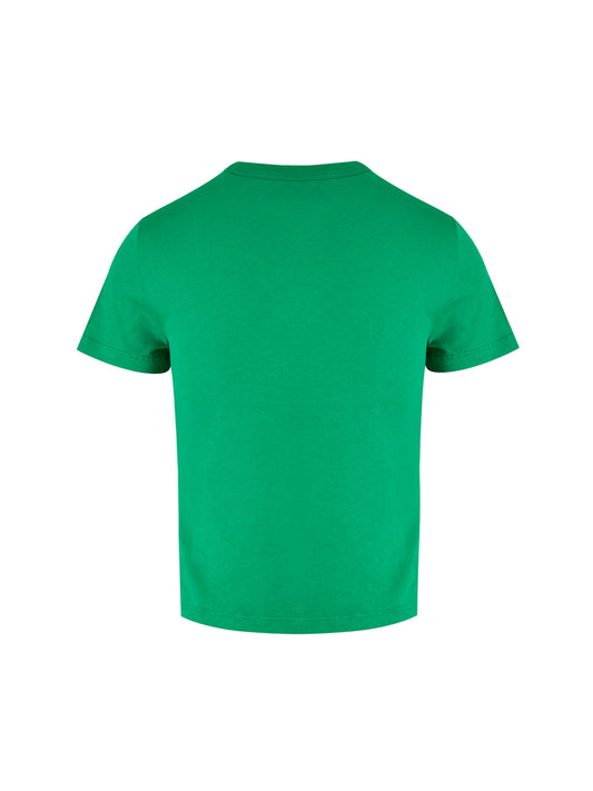T-Shirt by Gucci for women in cotton green showcases a unassuming silhouette, artfully detailed with a refined round neckline and unassuming short-sleeve for a sophisticated, contemporary look.