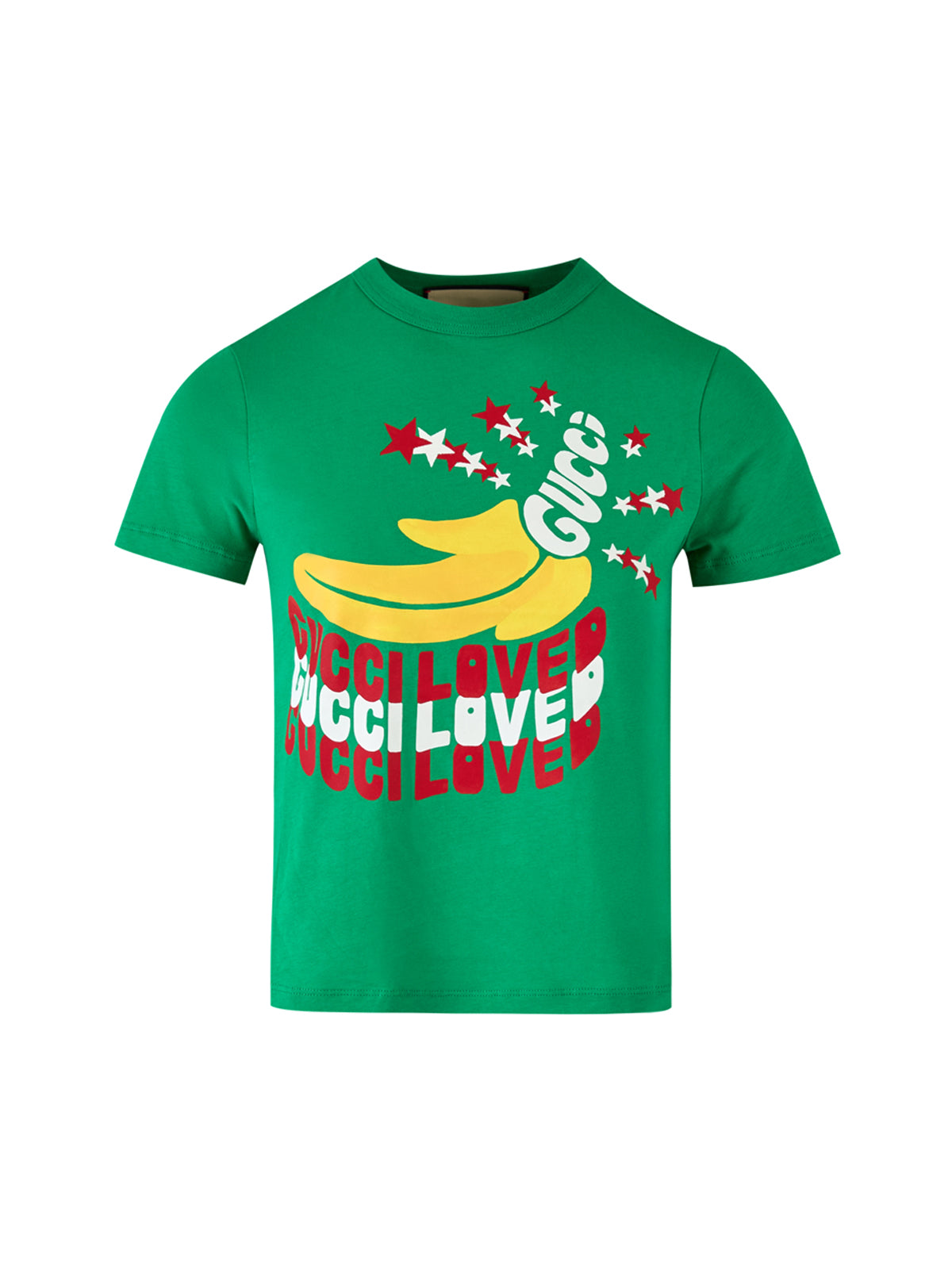 T-Shirt by Gucci for women in cotton green features a plush silhouette, showcasing a sophisticated round neckline and for a truly plush finish.