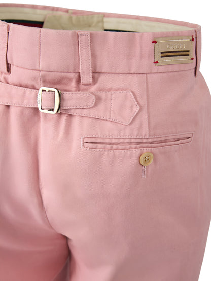 Pants by Gucci for men in cotton pink features a sleek silhouette with a sleek , a refined long, and a sophisticated finish.