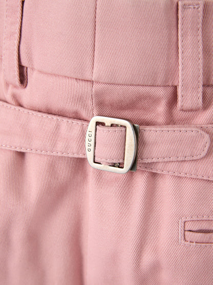 Pants by Gucci for men in cotton pink features an on trend silhouette with a and cut in an elegant long for a sophisticated look.