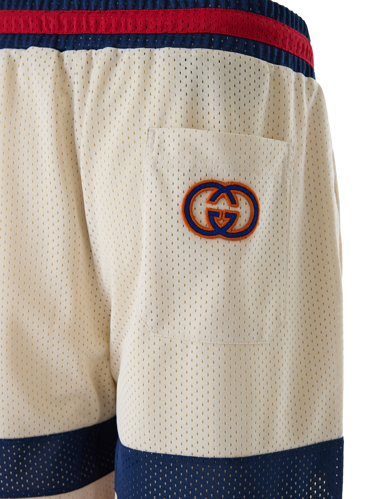 Shorts by Gucci for men in polyester cream features a tailored silhouette with a short and .