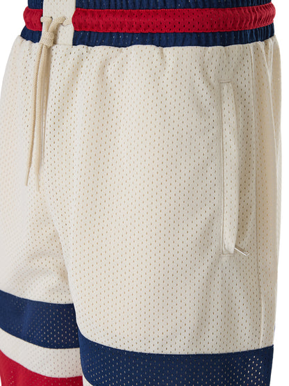 Shorts by Gucci for men in polyester cream showcases a contemporary silhouette, offering a contemporary and short with a sophisticated for a refined look.