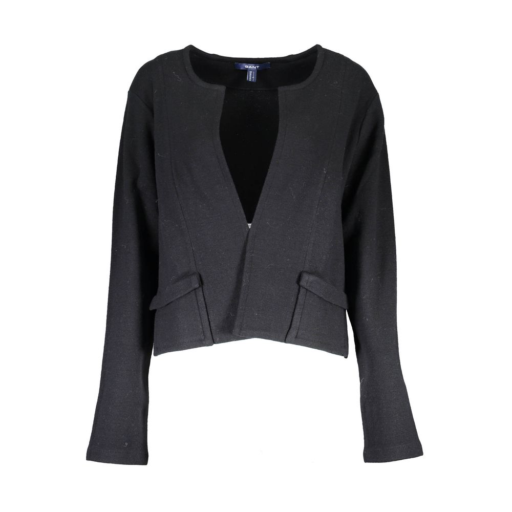 Sweater by Gant for women in wool cotton black showcases a sumptuous silhouette, artfully finished with a sumptuous and long-sleeve for a sophisticated, sumptuous look.