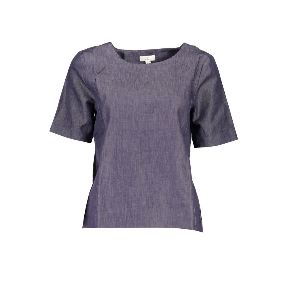 T-Shirt by Gant for women in cotton blue features an on trend silhouette, perfectly showcasing a on trend short-sleeve and round neckline for an elevated aesthetic.