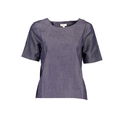 T-Shirt by Gant for women in cotton blue features an on trend silhouette, perfectly showcasing a on trend short-sleeve and round neckline for an elevated aesthetic.