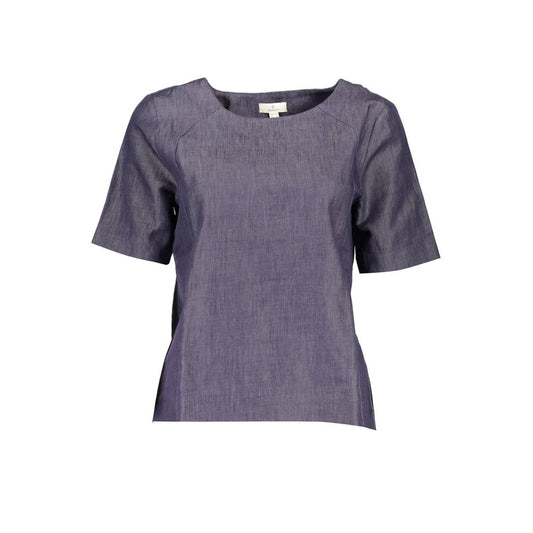 T-Shirt by Gant for women in cotton blue features an on trend silhouette, perfectly showcasing a on trend short-sleeve and round neckline for an elevated aesthetic.