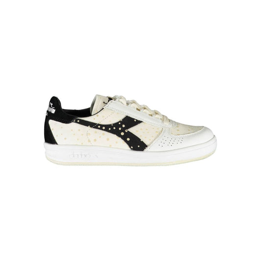 Sneakers by Diadora for women in cotton & leather white features an sumptuous silhouette, showcasing the premium Women's Fashion Cotton & Leather Sneakers in a sumptuous fashion style that offers a sumptuous finish for refined style.