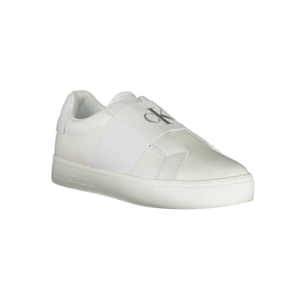 Sneakers by Calvin Klein for women in polyester polyethylene leather white features an sumptuous silhouette, showcasing the premium Women's Casual Polyester Polyethylene Leather Sneakers in a sumptuous casual style that offers a sumptuous finish for refined style.