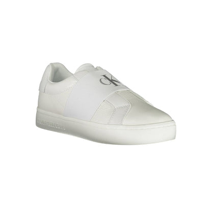 Sneakers by Calvin Klein for women in polyester polyethylene leather white features an sumptuous silhouette, showcasing the premium Women's Casual Polyester Polyethylene Leather Sneakers in a sumptuous casual style that offers a sumptuous finish for refined style.