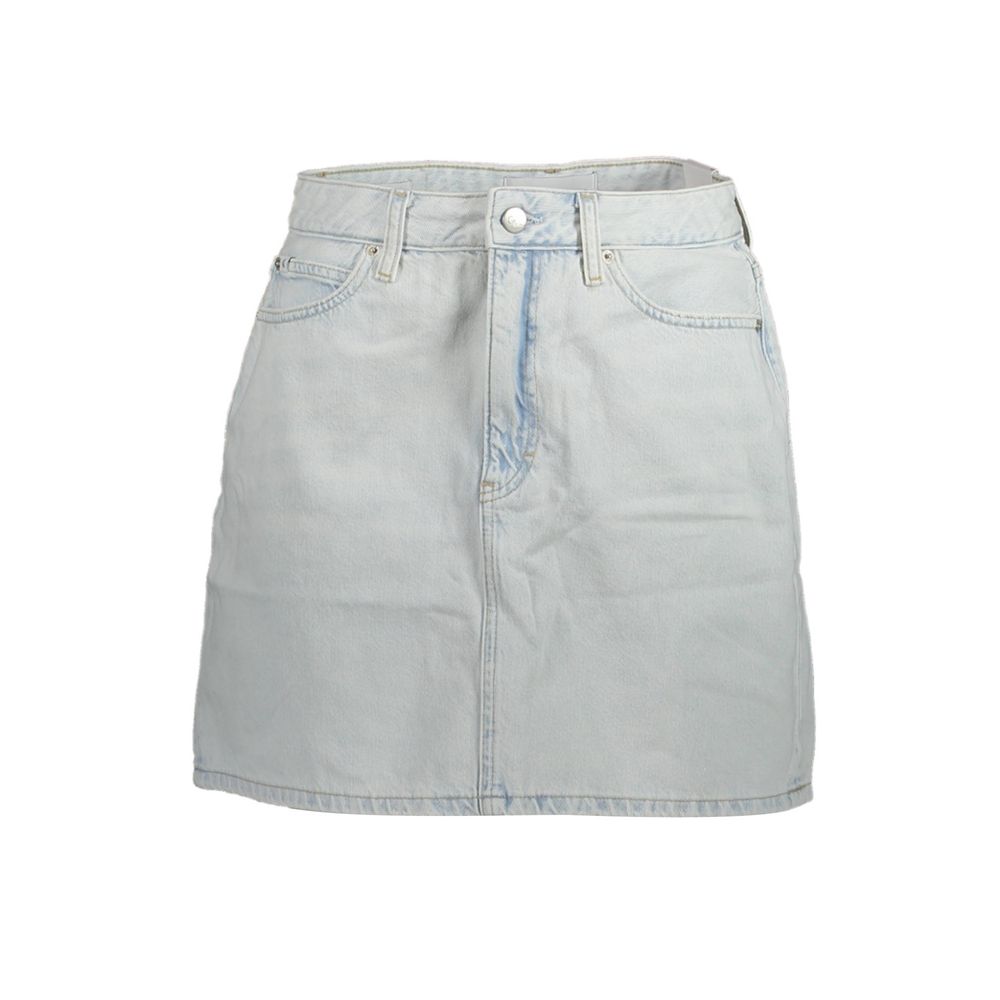 Calvin Klein Women's Denim Cotton Skirt - Light Blue