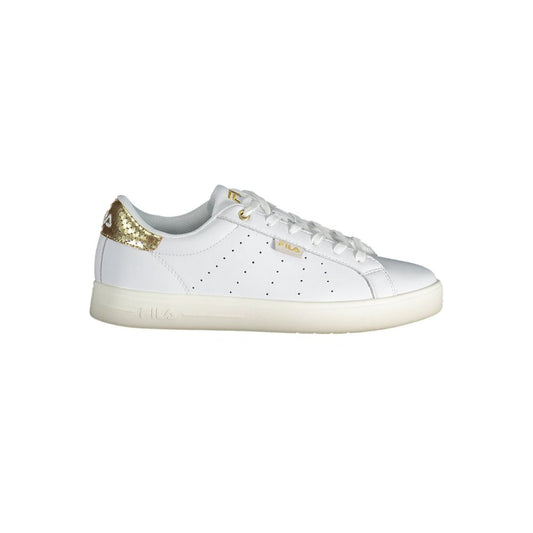 Sneakers by Fila for women in polyester polyethylene leather white presents a sumptuous silhouette from the Women's Fashion Polyester Polyethylene Leather Sneakers collection, showcasing a sumptuous fashion style for an elevated aesthetic.