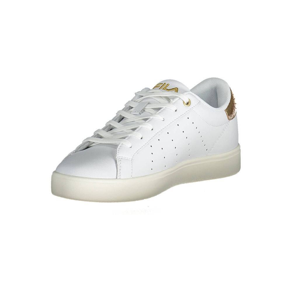 Sneakers by Fila for women in polyester polyethylene leather white features an opulent silhouette from the Women's Fashion Polyester Polyethylene Leather Sneakers collection, showcasing a signature fashion style with an opulent finish.