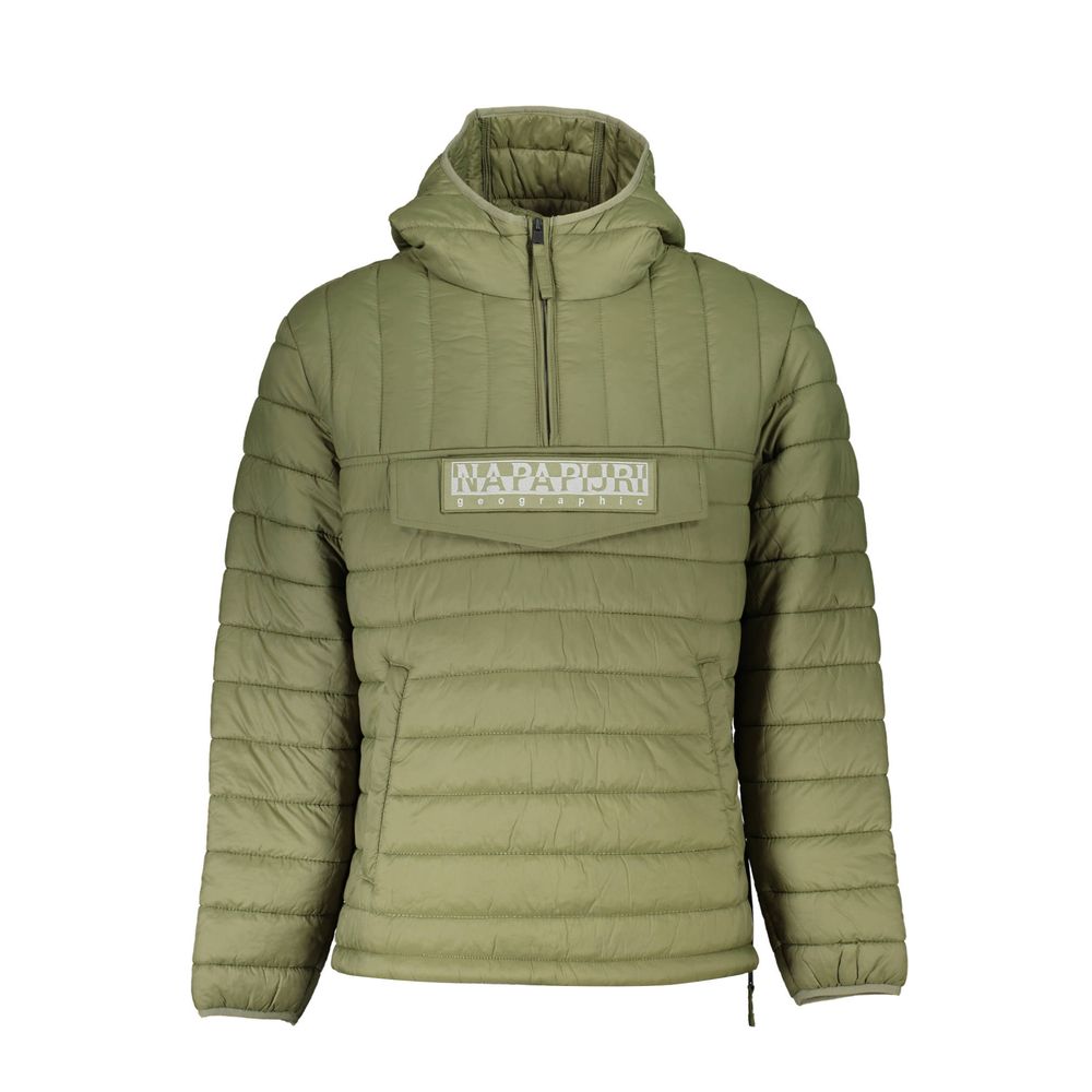 This Hooded Jacket by Napapijri for men in polyamide green showcases a magnificent silhouette, meticulously crafted with a distinctive hooded neckline and functional pockets & hooded for a magnificent finish.