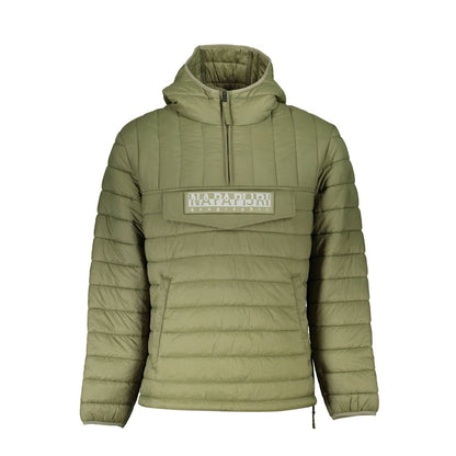 This Hooded Jacket by Napapijri for men in polyamide green showcases a magnificent silhouette, meticulously crafted with a distinctive hooded neckline and functional pockets & hooded for a magnificent finish.