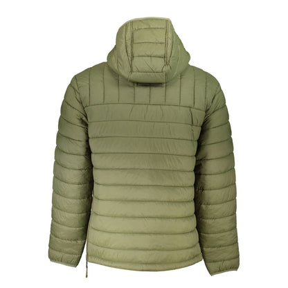 Hooded Jacket by Napapijri for men in polyamide green features an utilitarian silhouette with a refined , showcasing sophisticated pockets & hooded for an utilitarian aesthetic.
